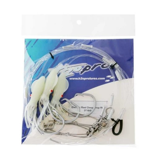 H2o Pro 3-Hook Electric Deep Dropper Rig 16/0 With Shark Clip On Spool -Gopro Shop 106889 2 n